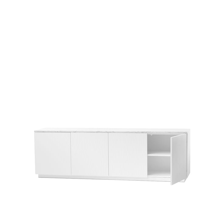 Aparador Beam - Lacado blanco, base blanca, panel superior en mármol carrara - A2
