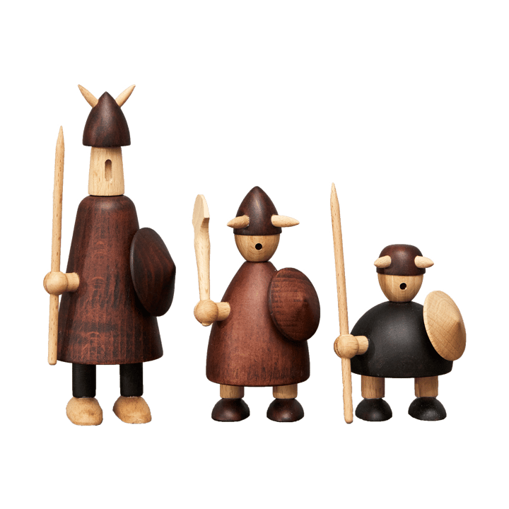 Set de 3 figuras de madera The vikings of Denmark - Stained beech - Andersen Furniture