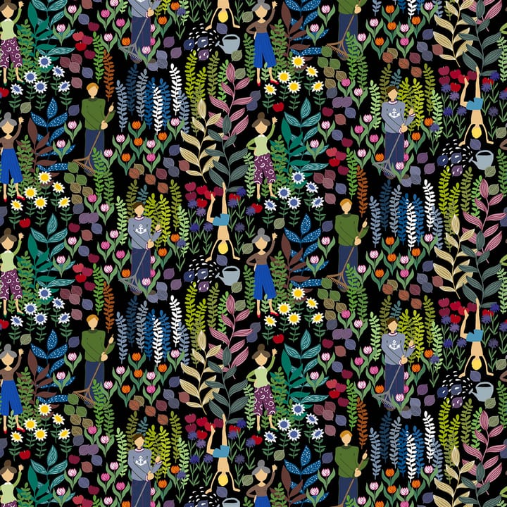 Tela Trädgård - negro - Arvidssons Textil
