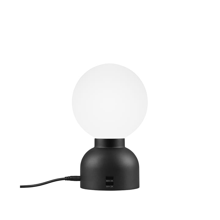 Lámpara de mesa Pluggie - Negro, vidrio opal - Ateljé Lyktan