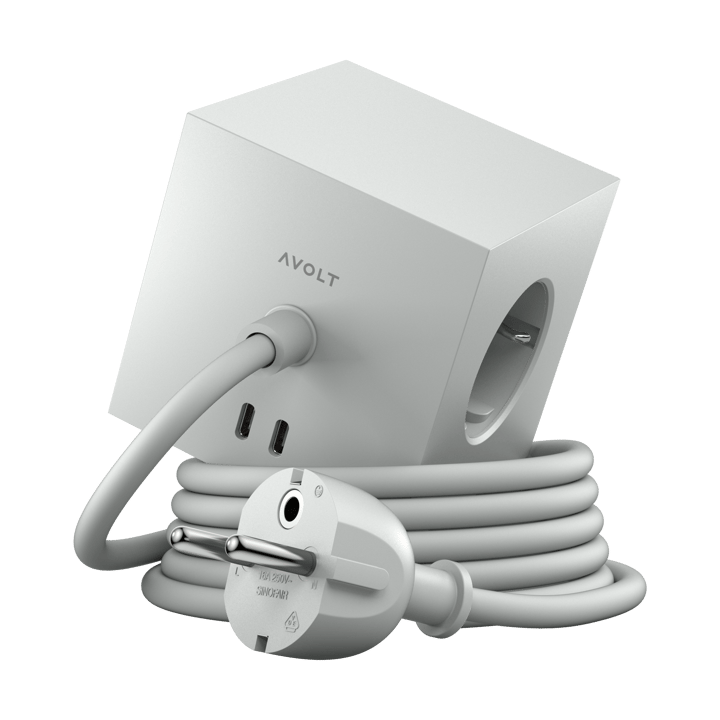 Regleta Square 1, toma de corriente y USB-C 30W 1,8 m - Gotland gray - Avolt