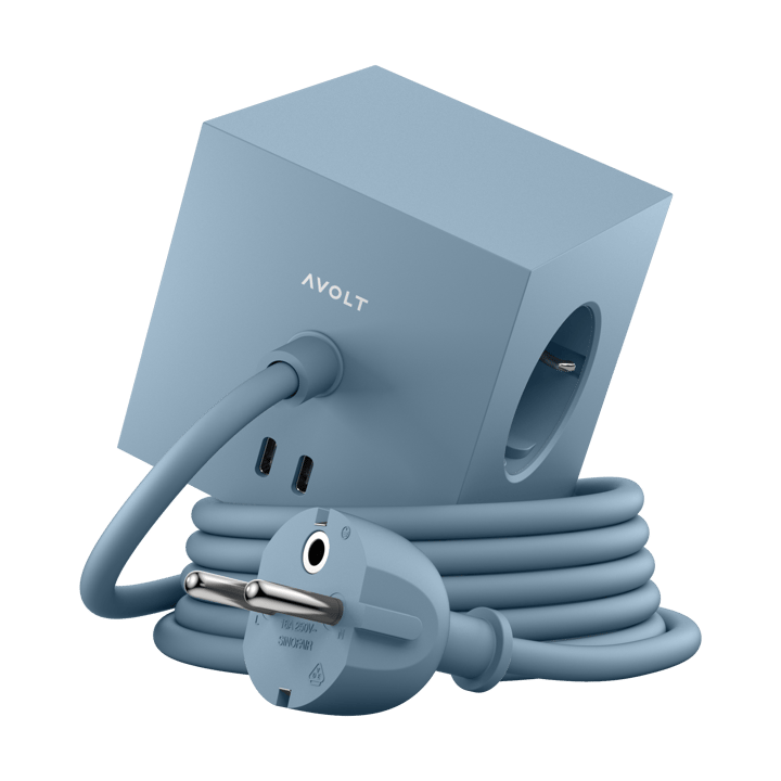 Regleta Square 1, toma de corriente y USB-C 30W 1,8 m - Shark blue - Avolt