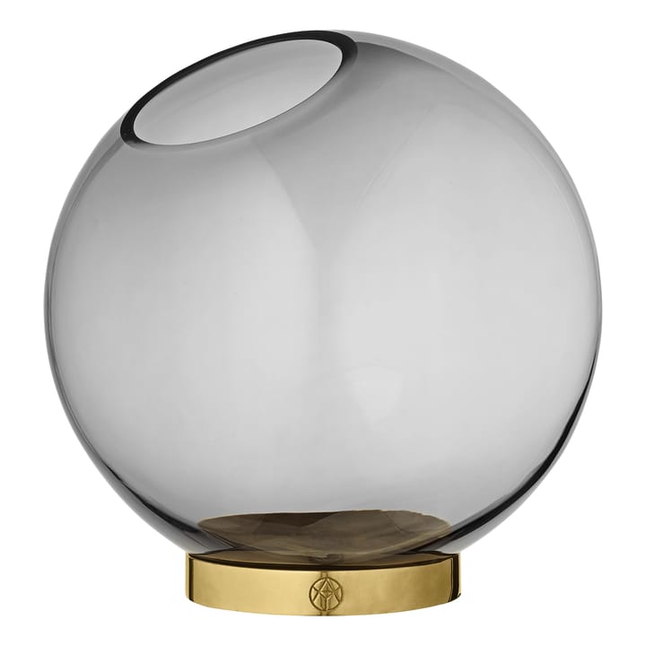Florero Globe, mediano - negro-latón - AYTM