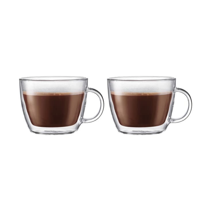 Taza café con leche con asa Bistro doble pared 45 cl - set de 2 - Bodum