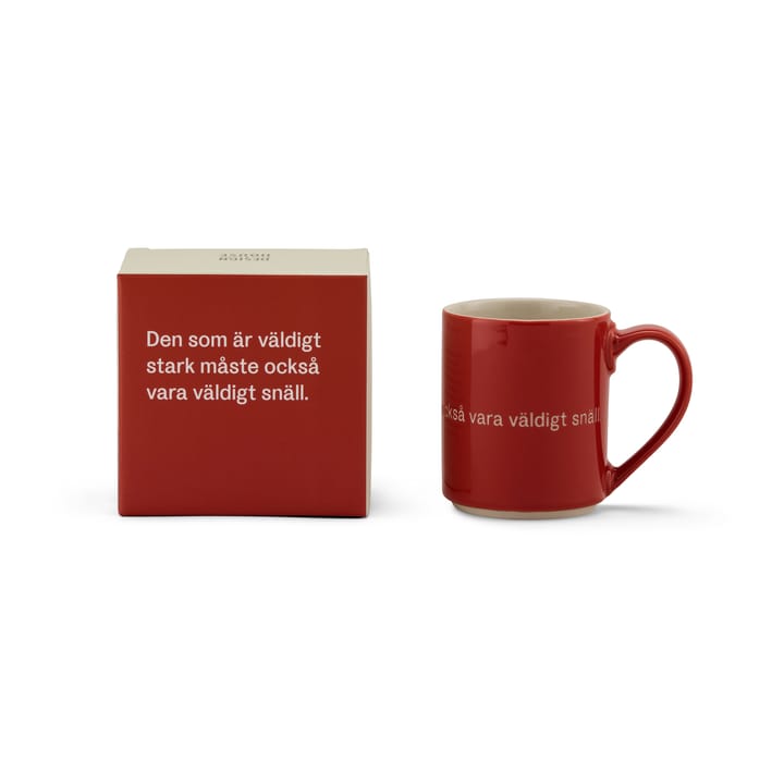 Mug Astrid Lindgren, If you are very strong - rojo-sueco - Design House Stockholm