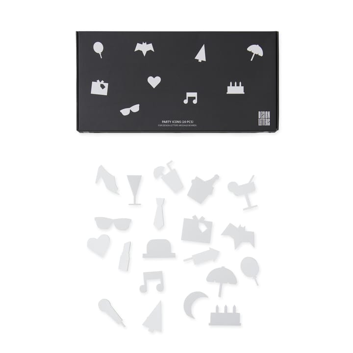 20 piezas Party Icons para tablón de letras - blanco - Design Letters