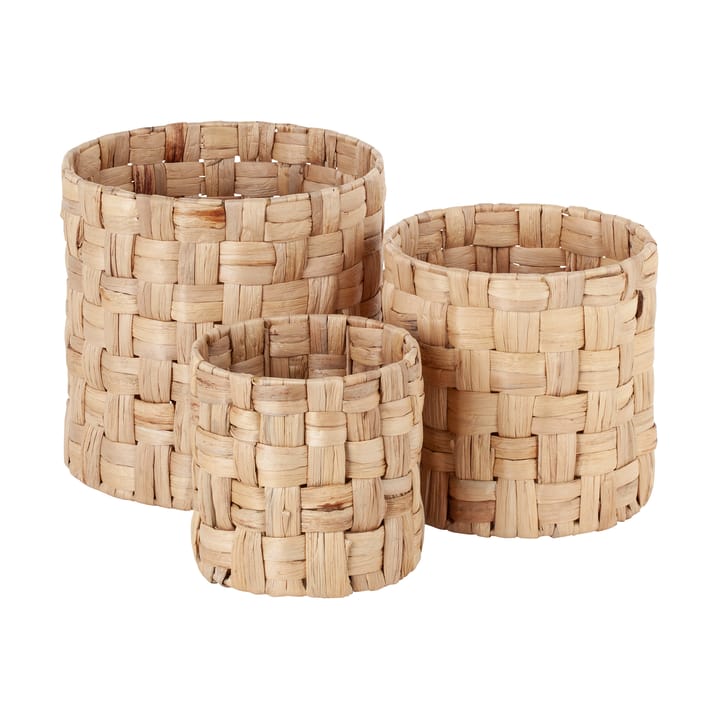 Set de 3 cestas de almacenamiento Lily cylinder panama - Natural - Dixie