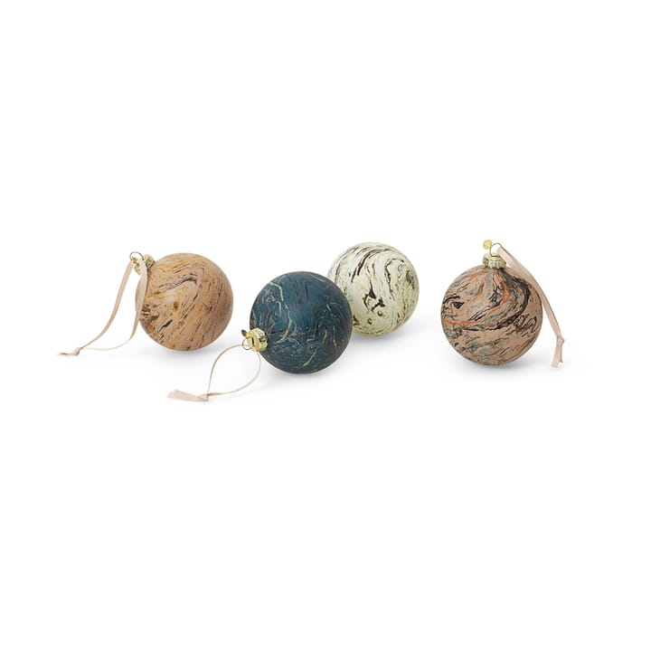 Set de 4 bolas decorativas Marble mixed - Medium - Ferm LIVING