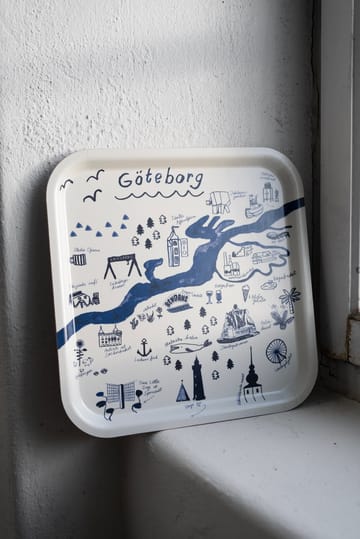 Bandeja Gothenburg 32x32 cm - White-Blue - Fine Little Day