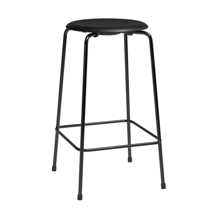 High Dot counter stool 4 patas - Intense cuero negro-acero negro - Fritz Hansen