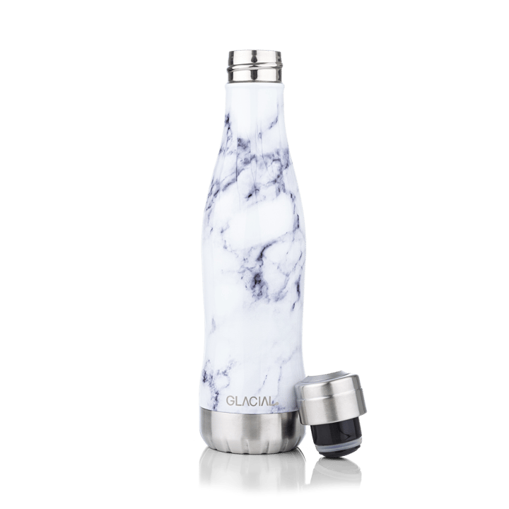 Botella de agua Glacial 400 ml - White marble - Glacial