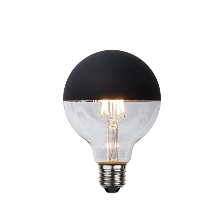 Bombilla Glob LED - Transparente, parte superior espejada negra, e27, 2,8w e27, 4w - Globen Lighting