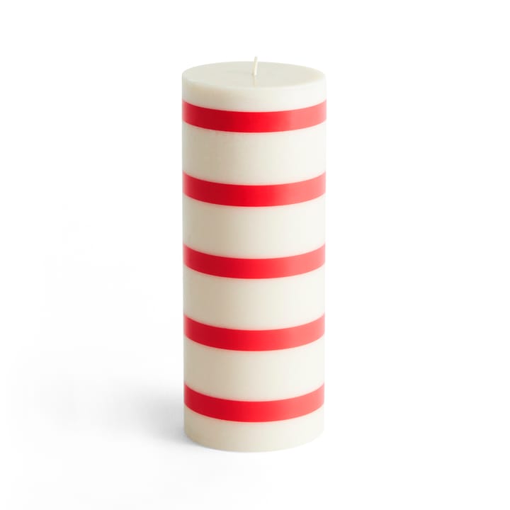 Vela gruesa Column Candle medium 20 cm - Off white-red - HAY