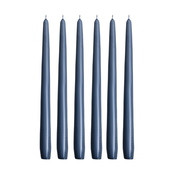 6 Velas Herrgårdsljus 30 cm - Gris azulado - Hilke Collection