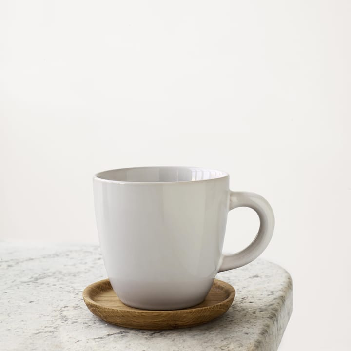 Taza de café y platillo Höganäs 33 cl - blanco brillante - Höganäs Keramik