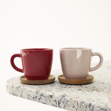 Taza de café y platillo Höganäs 33 cl - rojo brillante - Höganäs Keramik