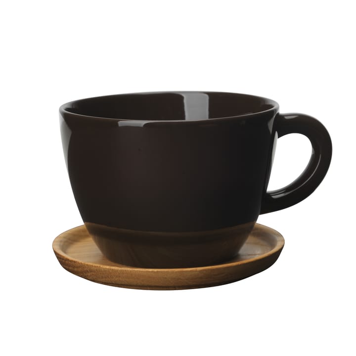 Tazón de té y platillo Höganäs 50 cl - corteza - Höganäs Keramik
