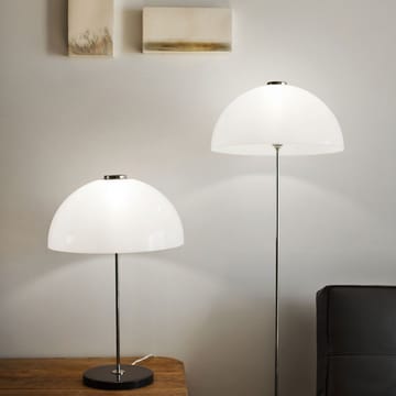 Lámpara de mesa Kupoli - Gris, detalles de metal, pantalla blanca - Innolux