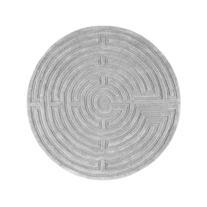 Alfombra redonda Minilabyrint - Gris plata (gris), 130 cm - Kateha