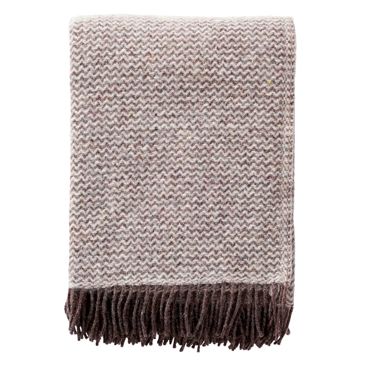 Manta de lana Wave - marrón natural - Klippan Yllefabrik