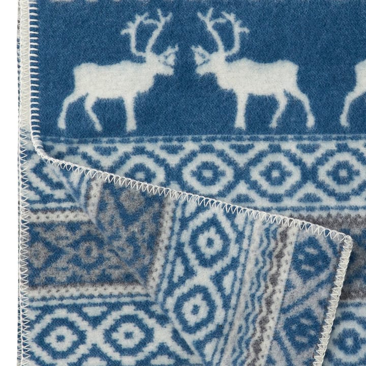 Plaid de lana Sarek - gris-azul - Klippan Yllefabrik