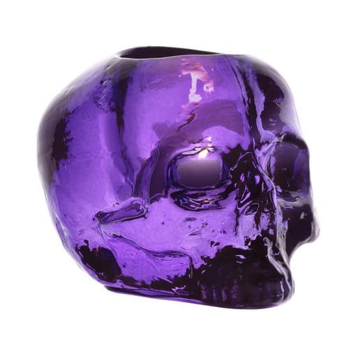 Portavelas Skull 8,5 cm - morado - Kosta Boda