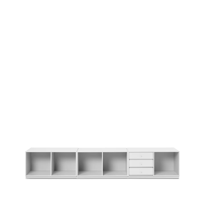 Módulo de estantería Rest - New white 101 zócalo, 3 cajones - Montana