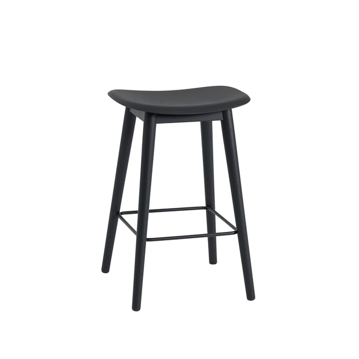 Silla Fiber counter stool 65 cm - Black, patas negras - Muuto