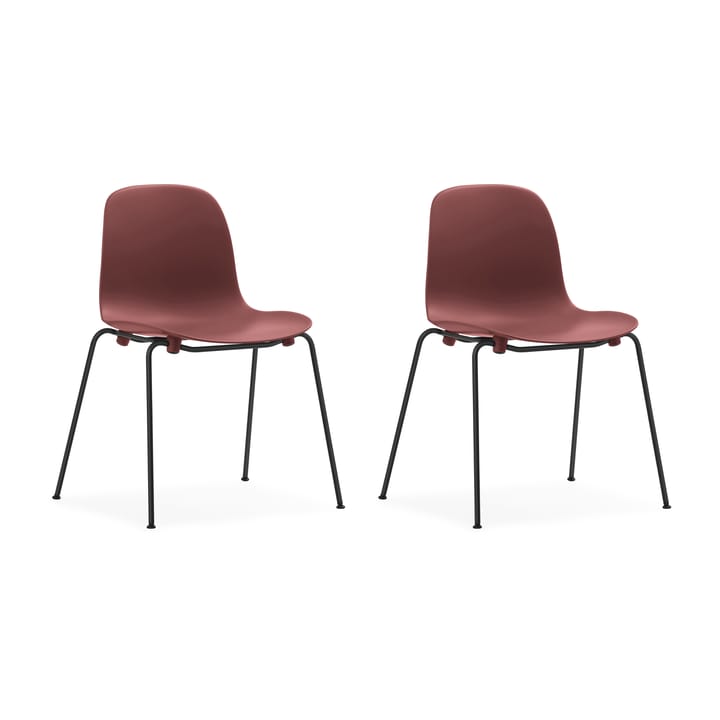 Silla apilable Form Chair con patas negras pack de 2 unidades, Rojo - undefined - Normann Copenhagen