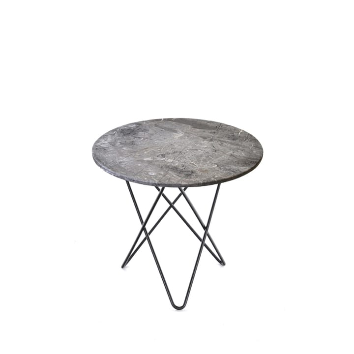 Mesa de centro Mini O Table - mármol gris, estructura lacado negro - OX Denmarq