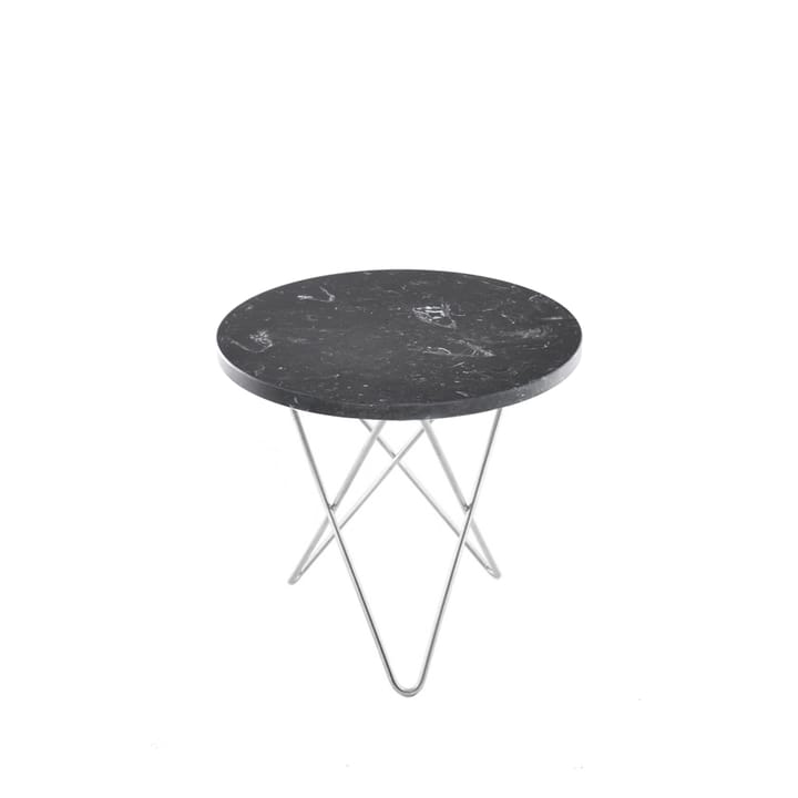 Mesa de centro Mini O Table - mármol marquina, estructura de acero inoxidable - OX Denmarq