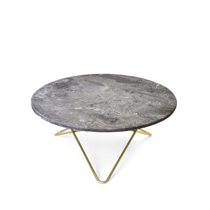 Mesa de centro O Table - mármol gris, estructura de latón - OX Denmarq