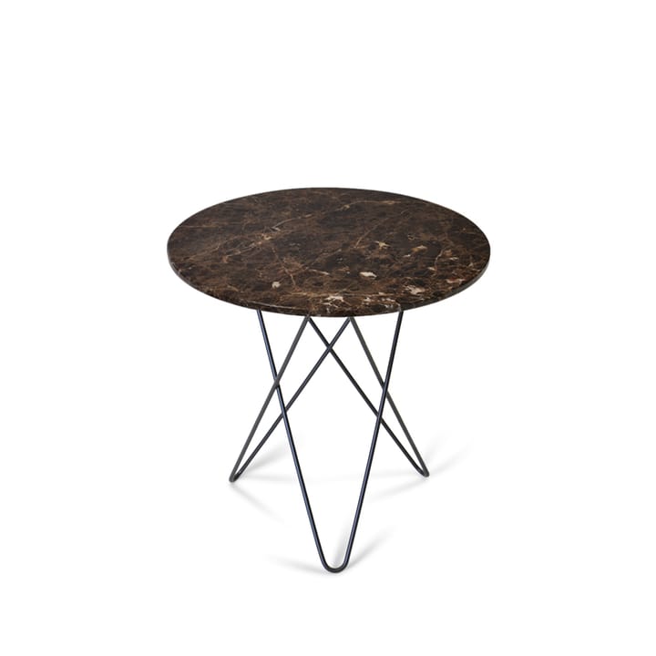 Mesa de centro Tall Mini O Table - marrón mármol, estructura lacado negro - OX Denmarq