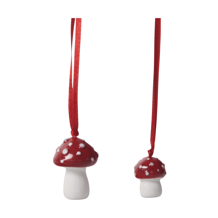 Set de 2 colgantes de Navidad Flugsvamp - Blanco-rojo - Pluto Design