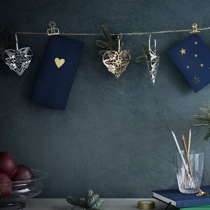Colgante de Navidad corazón Karen Blixen 12,8 cm - plata - Rosendahl