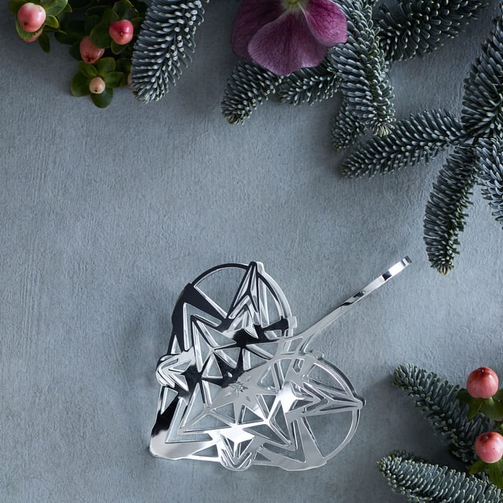 Colgante de Navidad corazón Karen Blixen 12,8 cm - plata - Rosendahl