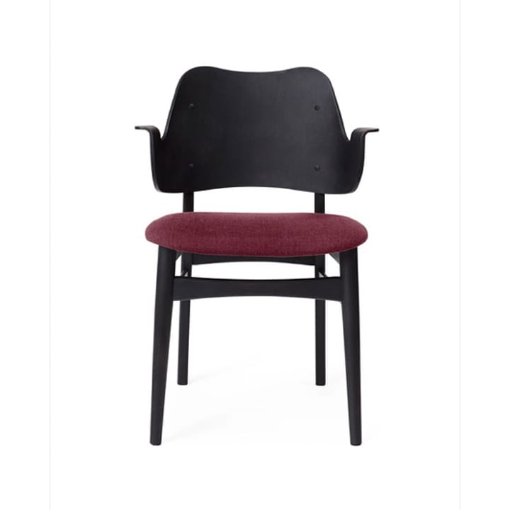 Silla Gesture asiento tapizado - Bordeaux-estructura de haya lacada en negro - Warm Nordic