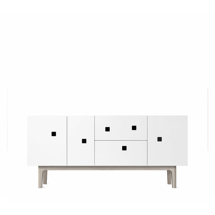 Mueble TV Peep M2 - Blanco, roble pigmentado blanco - Zweed
