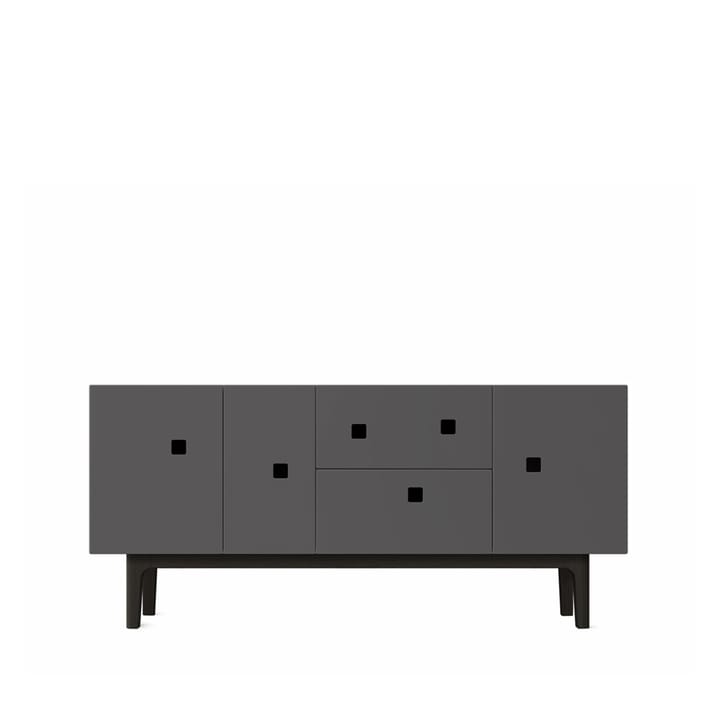 Mueble TV Peep M2 - Slate grey, lacado negro - Zweed