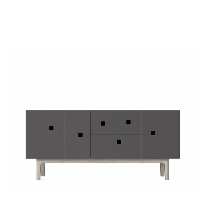 Mueble TV Peep M2 - Slate grey, roble pigmentado blanco - Zweed